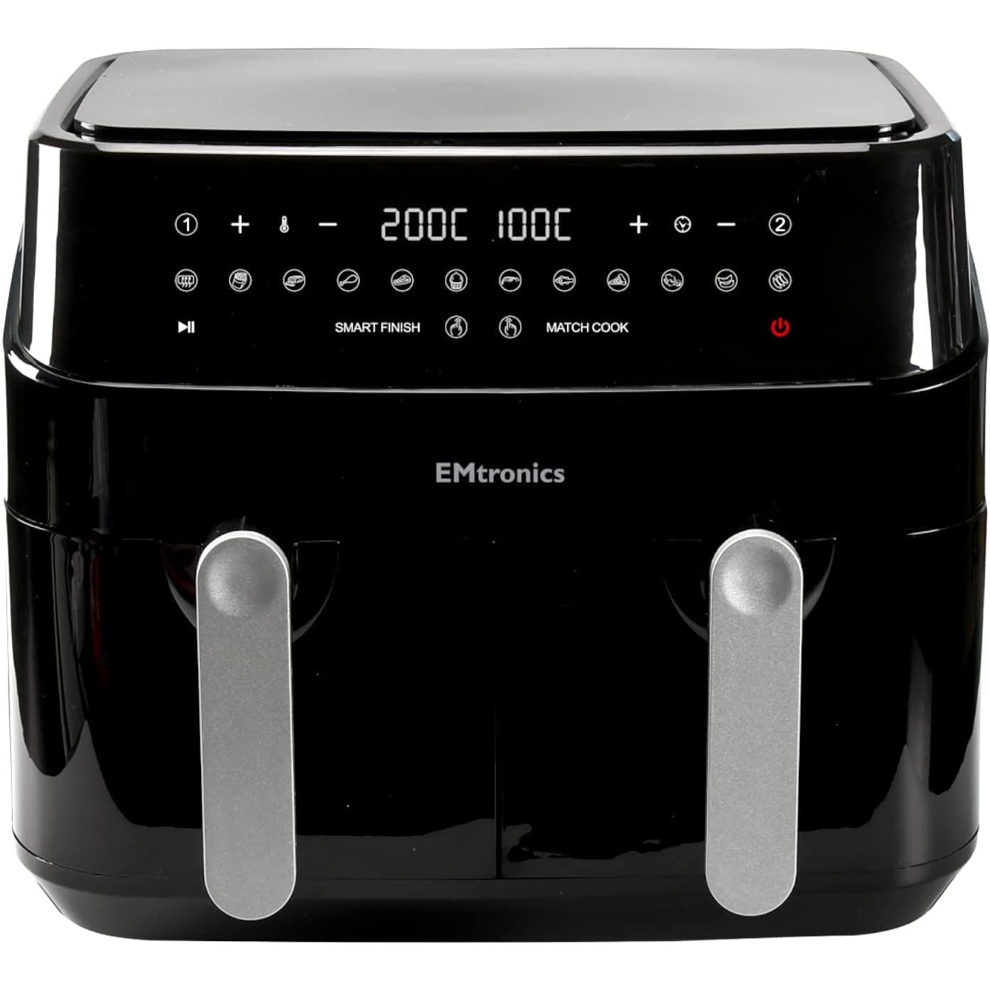 Buy EMtronics,EMtronics EMDAF9LD Dual Air Fryer Extra Large Family Size Double XL 9 Litre Digital with 12 Pre-Set Menus for Oil Free & Low Fat Healthy Cooking, 60-Minute Timer - Black - Gadcet UK | UK | London | Scotland | Wales| Ireland | Near Me | Cheap | Pay In 3 | Kitchen Appliances